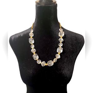 Kate Spade Crystal beaded statement necklace with bronze adjustable chain